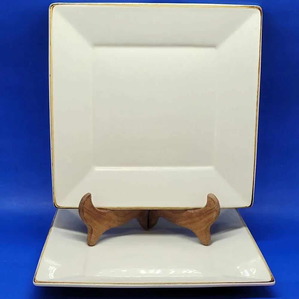 Pottery Barn Asian Square Putty DINNER PLATE 10 1/2